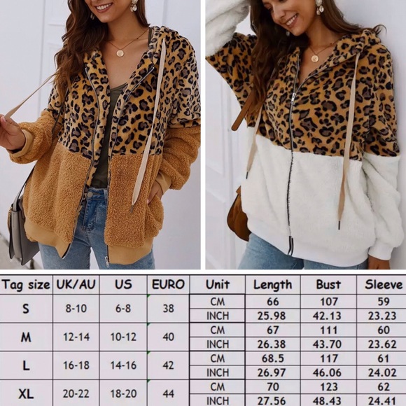 Leopard Sherpa Zip Front Jacket - Picture 8 of 11